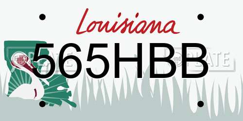 565HBB Louisiana License Plate