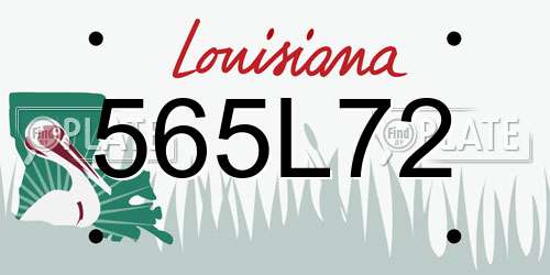 565L72 Louisiana License Plate