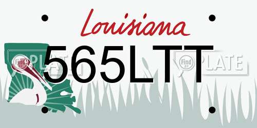 565LTT Louisiana License Plate