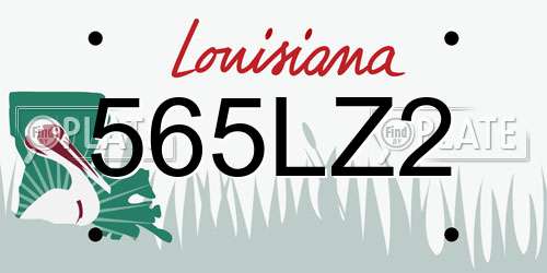 565LZ2 Louisiana License Plate
