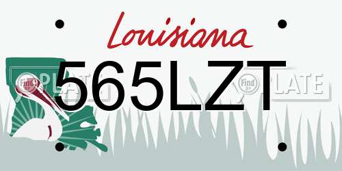 565LZT Louisiana License Plate