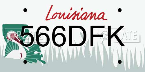 566DFK Louisiana License Plate