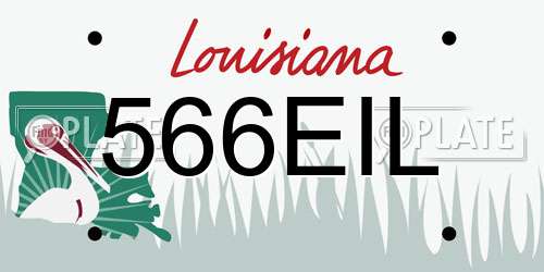 566EIL Louisiana License Plate