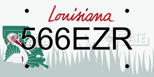 566EZR Louisiana License Plate