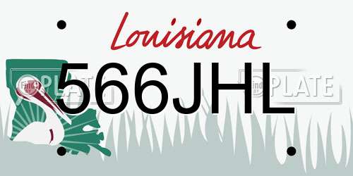 566JHL Louisiana License Plate
