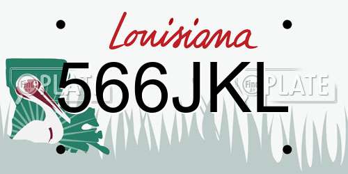 566JKL Louisiana License Plate