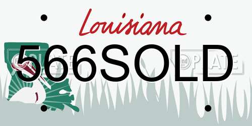 566SOLD Louisiana License Plate