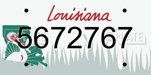 5672767 Louisiana License Plate