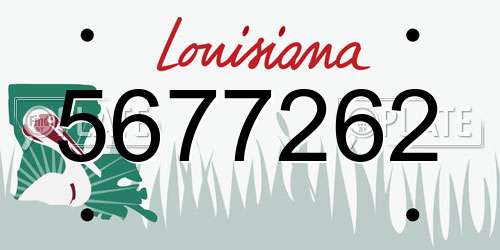 5677262 Louisiana License Plate