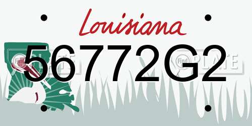 56772G2 Louisiana License Plate