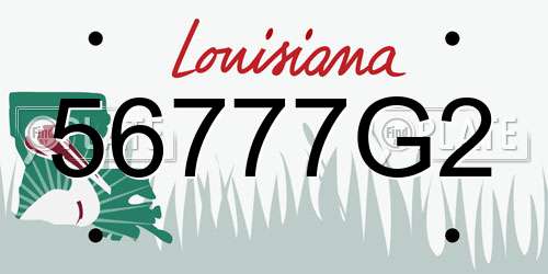 56777G2 Louisiana License Plate