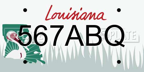 567ABQ Louisiana License Plate