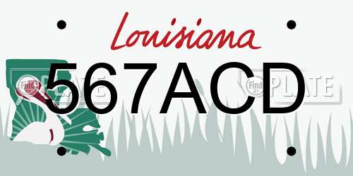 567ACD Louisiana License Plate