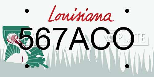 567ACO Louisiana License Plate