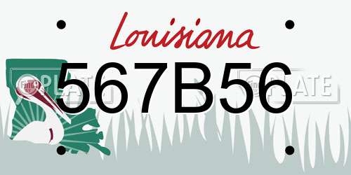 567B56 Louisiana License Plate
