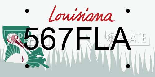 567FLA Louisiana License Plate