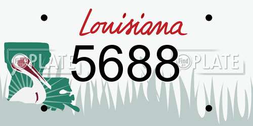5688 Louisiana License Plate