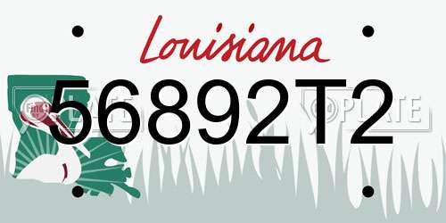 56892T2 Louisiana License Plate