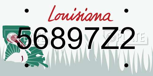 56897Z2 Louisiana License Plate
