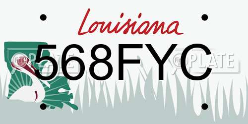 568FYC Louisiana License Plate