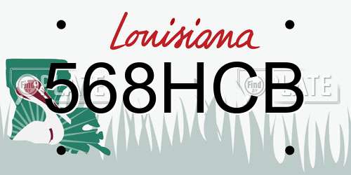 568HCB Louisiana License Plate