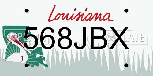 568JBX Louisiana License Plate