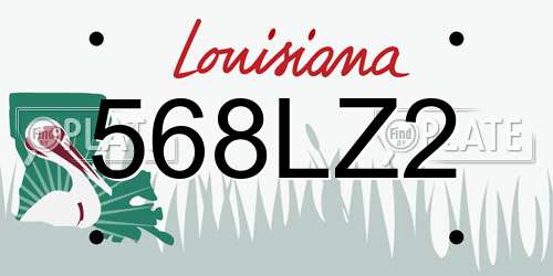 568LZ2 Louisiana License Plate