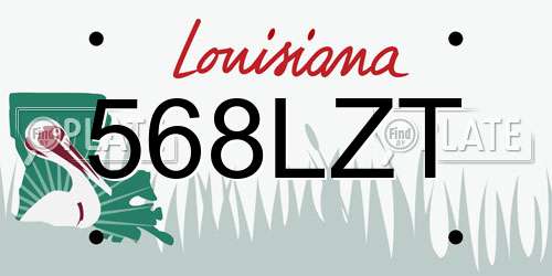 568LZT Louisiana License Plate