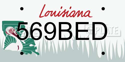 569BED Louisiana License Plate