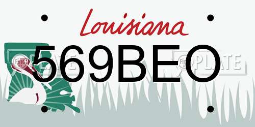 569BEO Louisiana License Plate