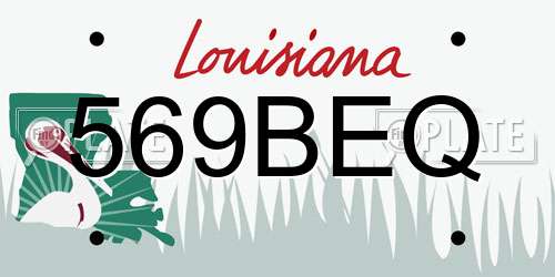 569BEQ Louisiana License Plate