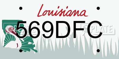 569DFC Louisiana License Plate