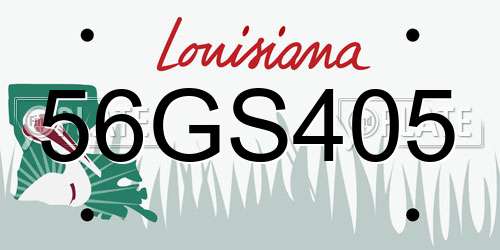 56GS405 Louisiana License Plate