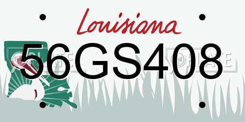 56GS408 Louisiana License Plate