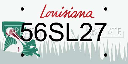 56SL27 Louisiana License Plate