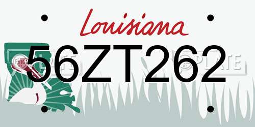 56ZT262 Louisiana License Plate