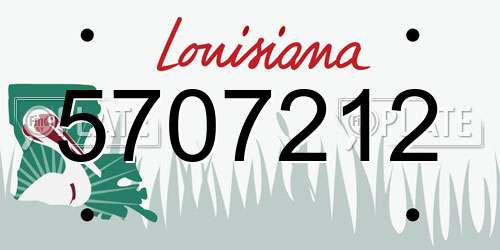 5707212 Louisiana License Plate