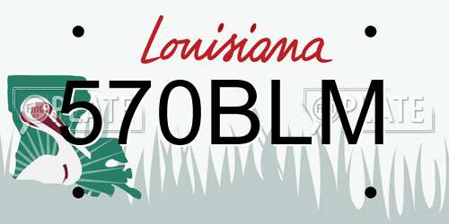 570BLM Louisiana License Plate