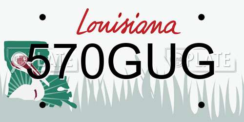 570GUG Louisiana License Plate