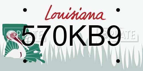 570KB9 Louisiana License Plate