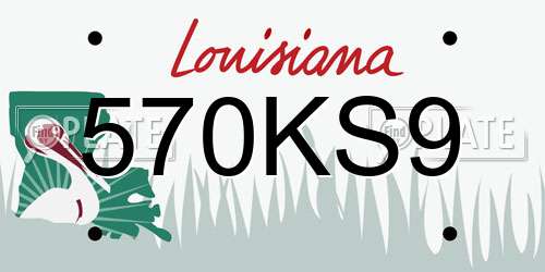 570KS9 Louisiana License Plate