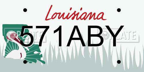 571ABY Louisiana License Plate
