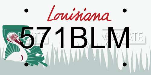571BLM Louisiana License Plate