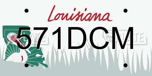 571DCM Louisiana License Plate