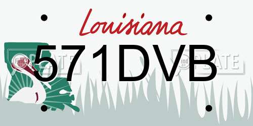 571DVB Louisiana License Plate