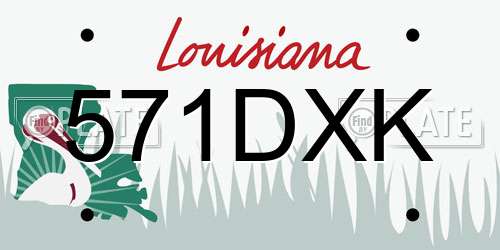 571DXK Louisiana License Plate