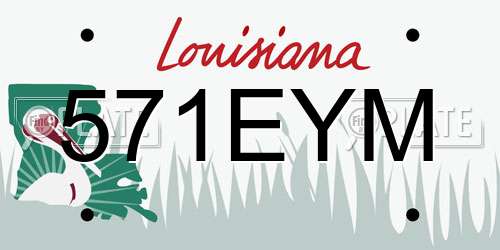 571EYM Louisiana License Plate