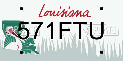 571FTU Louisiana License Plate