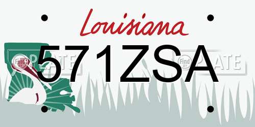571ZSA Louisiana License Plate