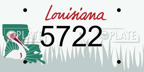 5722 Louisiana License Plate